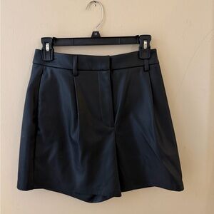 Express Black High-Waist Faux Leather Tailored Women’s Shorts
